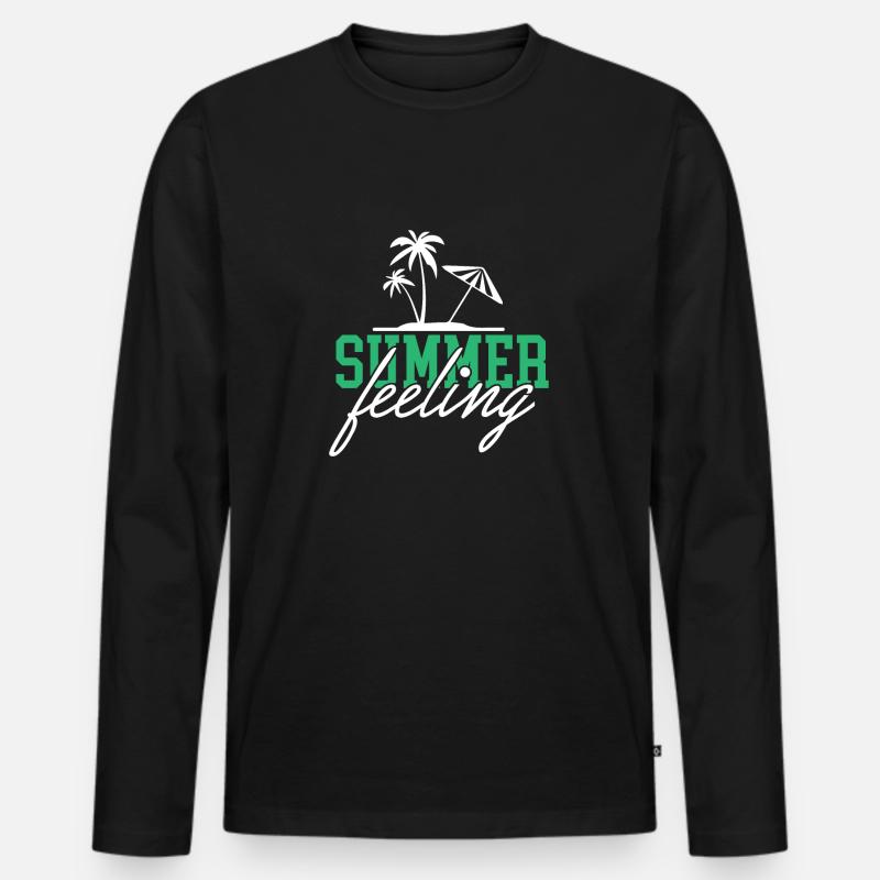 Sommergefühl - Männer Premium Bio Langarmshirt - Schwarz
