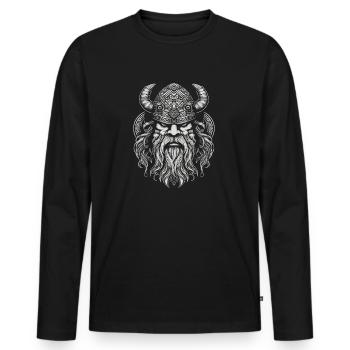 Odin Wikinger Gott - Männer Premium Bio Langarmshirt - Schwarz - Vorne - Nico (187cm)