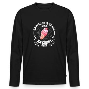 Happiness Is Going On A Ice Cream Lover Gift Idea - Männer Premium Bio Langarmshirt - Schwarz - Vorne - Nico (187cm)