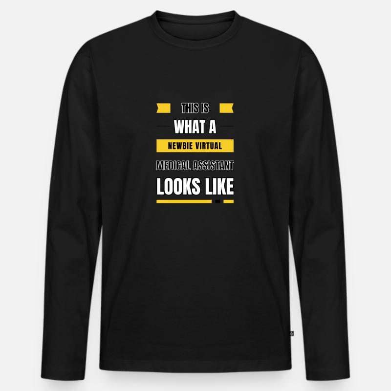Newbie virtueller MEDIZINISCHER ASSISTENT - Männer Premium Bio Langarmshirt - Schwarz