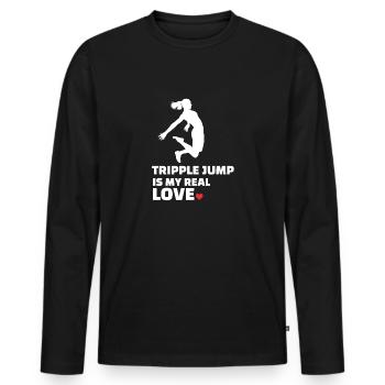 J’adore le triple saut - T-shirt manches longues Premium bio Homme - noir - Devant - Nico (187cm)