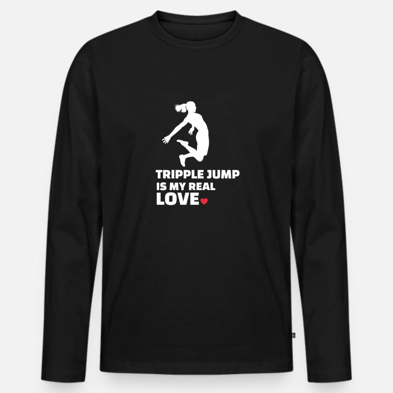 Ich Liebe Dreisprung - Männer Premium Bio Langarmshirt - Schwarz