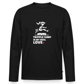 J’adore le triple saut - T-shirt manches longues Premium bio Homme - noir - Devant - Nico (187cm)