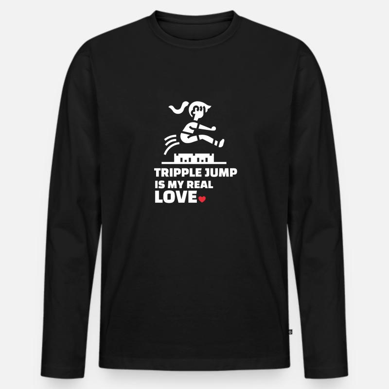 Ich Liebe Dreisprung - Männer Premium Bio Langarmshirt - Schwarz