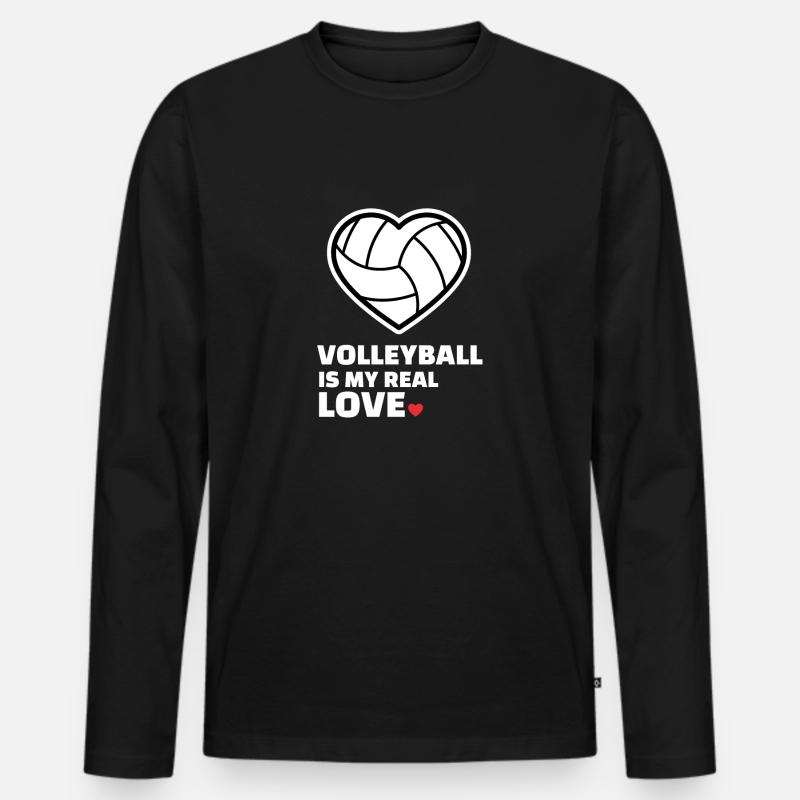 Ich Liebe Volleyball - Männer Premium Bio Langarmshirt - Schwarz