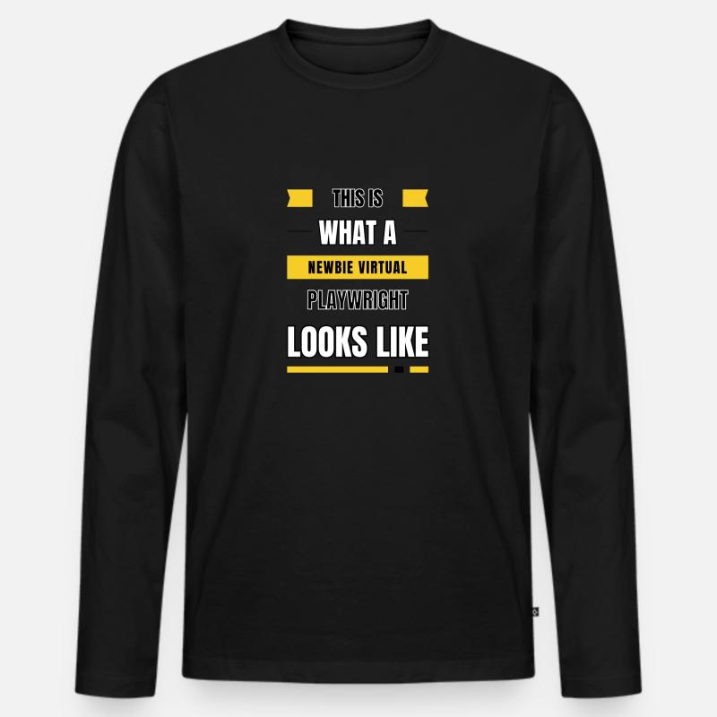 Virtueller Dramatiker für Neulinge - Männer Premium Bio Langarmshirt - Schwarz