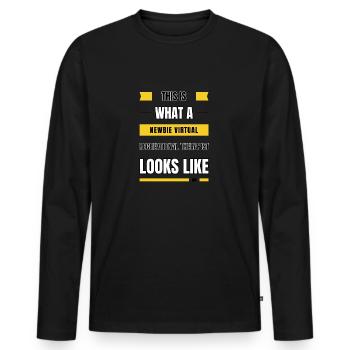 Newbie virtual recreational therapist - Men's Premium Organic Long Sleeve Shirt - black - Front - Nico (187cm)
