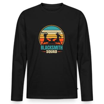 Blacksmith Squad Retro Metalsmith Gift Idea - Men's Premium Organic Long Sleeve Shirt - black - Front - Nico (187cm)