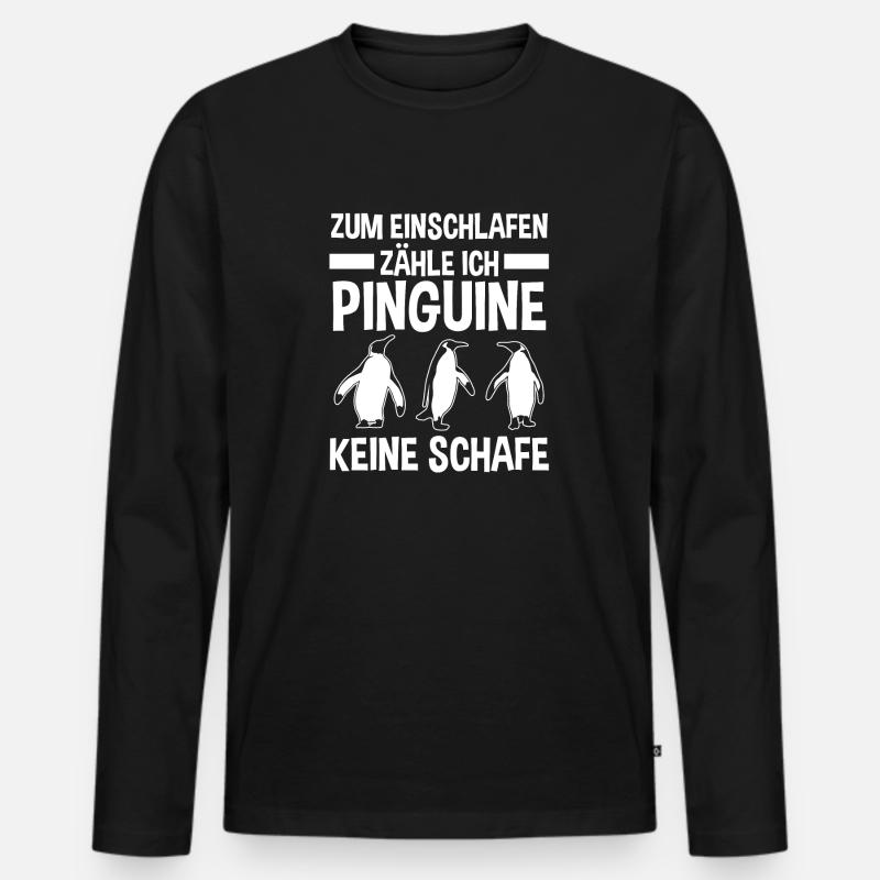 Tiermotiv Pinguin - Männer Premium Bio Langarmshirt - Schwarz