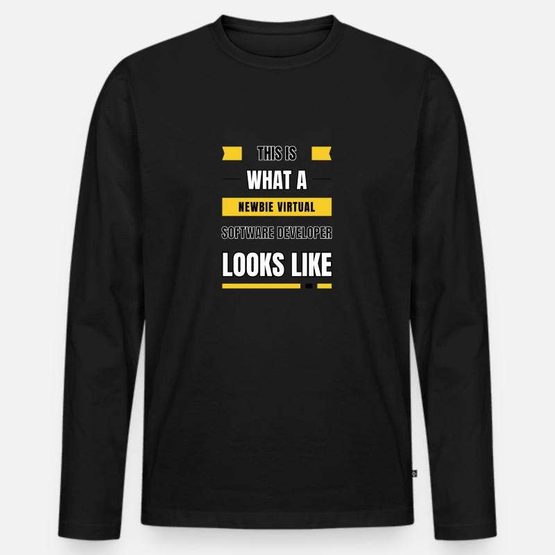 Newbie virtual software developer - Men's Premium Organic Long Sleeve Shirt - black