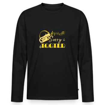 Sorry I Tooted Baritone Player Gift Idea - Men's Premium Organic Long Sleeve Shirt - black - Front - Nico (187cm)