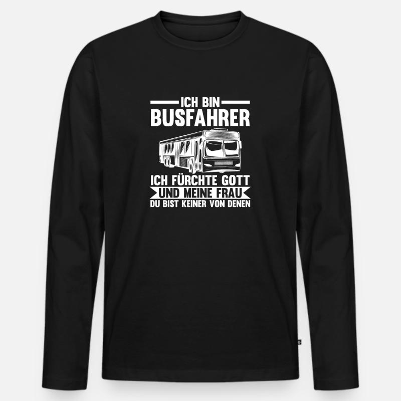 Bus Busfahrer - Männer Premium Bio Langarmshirt - Schwarz