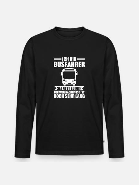 Bus Busfahrer - Männer Premium Bio Langarmshirt - Schwarz