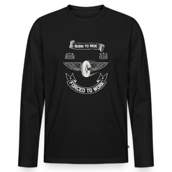 Born To Ride MC Wings Design - T-shirt manches longues Premium bio Homme - noir - Devant - Nico (187cm)