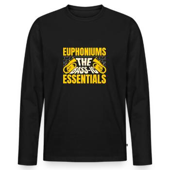 Euphoniums The Bass-ic Essentials Baritone Player - Men's Premium Organic Long Sleeve Shirt - black - Front - Nico (187cm)
