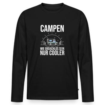 Wohnmobil Wohnwagen Camping Camper - Männer Premium Bio Langarmshirt - Schwarz - Vorne - Nico (187cm)