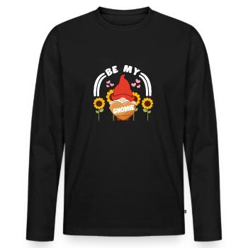 Be My Gnomie Sunflowers Yard Garden Gnome - Männer Premium Bio Langarmshirt - Schwarz - Vorne - Nico (187cm)