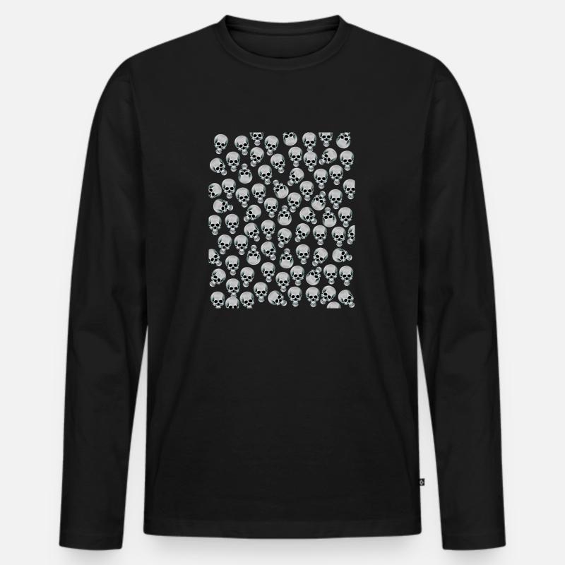 Skulls Schädel - Männer Premium Bio Langarmshirt - Schwarz