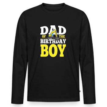 Dad Of the Birthday Boy Construction Family - Männer Premium Bio Langarmshirt - Schwarz - Vorne - Nico (187cm)