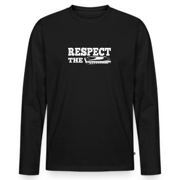 Respect The Harmonica French Harp Player Gift - Men's Premium Organic Long Sleeve Shirt - black - Front - Nico (187cm)