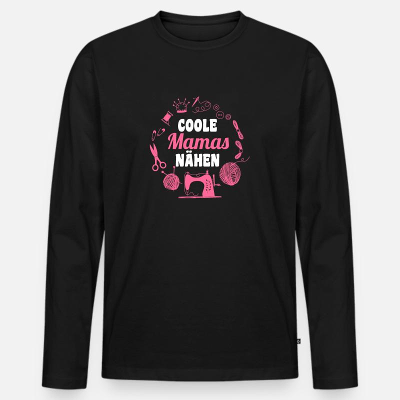 Schneidern Näherin Mutter Mama Nähen - Männer Premium Bio Langarmshirt - Schwarz