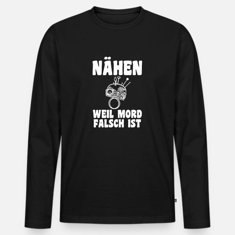 Schneidern Nähen - Männer Premium Bio Langarmshirt - Schwarz
