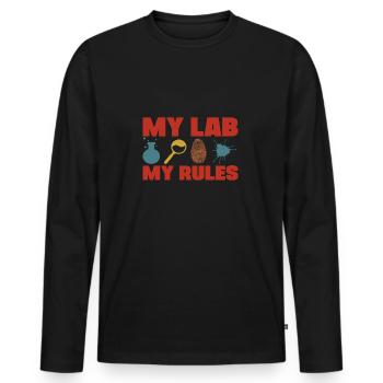 My Lab My Rules forensic science teacher gift idea - Men's Premium Organic Long Sleeve Shirt - black - Front - Nico (187cm)