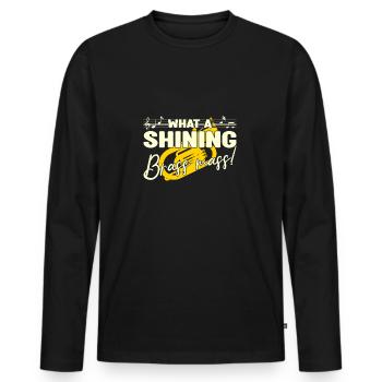 Quel cadeau de joueur de baryton Shining Brass Mass - T-shirt manches longues Premium bio Homme - noir - Devant - Nico (187cm)