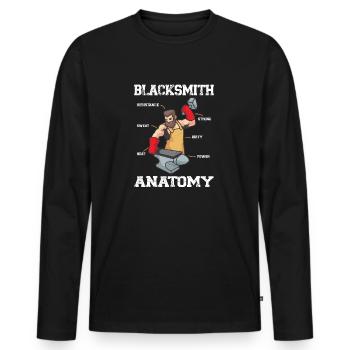 Blacksmith Gear Blacksmith Anatomy Gift Idea - Männer Premium Bio Langarmshirt - Schwarz - Vorne - Nico (187cm)