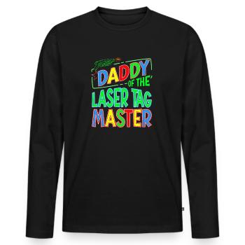 Papa Du Laser Tag Birthday Boy Master - T-shirt manches longues Premium bio Homme - noir - Devant - Nico (187cm)