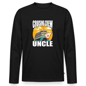 Équipage de croisière - Oncle - Vacances et famille - T-shirt manches longues Premium bio Homme - noir - Devant - Nico (187cm)