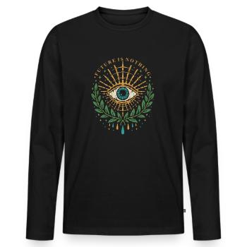 Les yeux d’Horus - T-shirt manches longues Premium bio Homme - noir - Devant - Nico (187cm)
