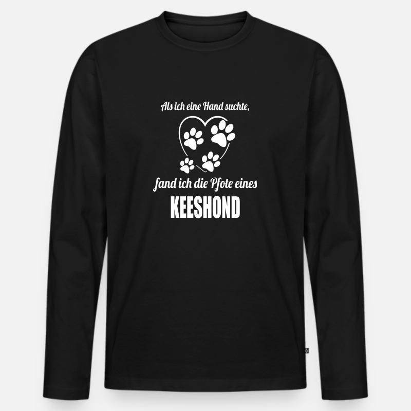 Hand & Pfote - Spruch - Keeshond - Männer Premium Bio Langarmshirt - Schwarz