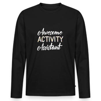 Assistante d’activité Semaine des professionnels d’activité - T-shirt manches longues Premium bio Homme - noir - Devant - Nico (187cm)
