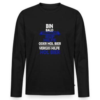 Verheiratet Bier - Männer Premium Bio Langarmshirt - Schwarz - Vorne - Nico (187cm)