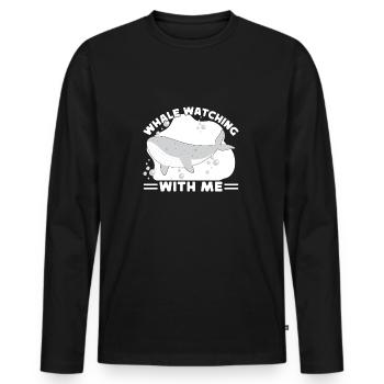 Whale Watching With Me Whales Aquarist Gift - Männer Premium Bio Langarmshirt - Schwarz - Vorne - Nico (187cm)
