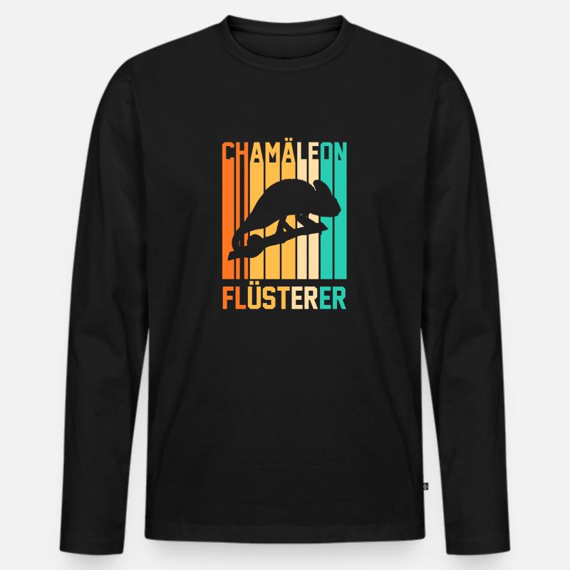 Chamäleon Flüsterer - Männer Premium Bio Langarmshirt - Schwarz