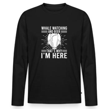 Whale Watching And Beer Whales Aquarist Scientist - Männer Premium Bio Langarmshirt - Schwarz - Vorne - Nico (187cm)