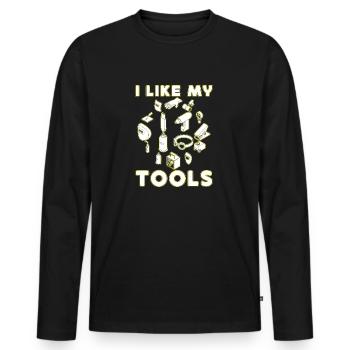 I Like My Tools Welding Gift Idea - Men's Premium Organic Long Sleeve Shirt - black - Front - Nico (187cm)
