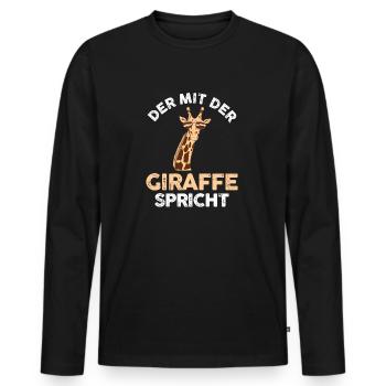 Giraffe Giraffen - Männer Premium Bio Langarmshirt - Schwarz - Vorne - Nico (187cm)
