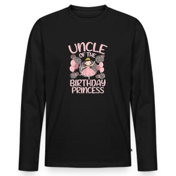 Uncle Of the Birthday Boy Princess Gift Deco - Männer Premium Bio Langarmshirt - Schwarz - Vorne - Nico (187cm)