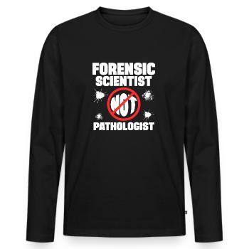 Laboratoire criminel Cadeau Scientifique médico-légal Pas pathologiste - T-shirt manches longues Premium bio Homme - noir - Devant - Nico (187cm)