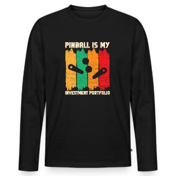 Pinball est mon portefeuille d’investissement Retro Pinball - T-shirt manches longues Premium bio Homme - noir - Devant - Nico (187cm)