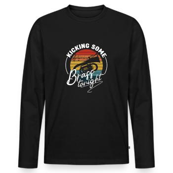Kicking Some Brass Tonight Baritone Bass Player - Men's Premium Organic Long Sleeve Shirt - black - Front - Nico (187cm)