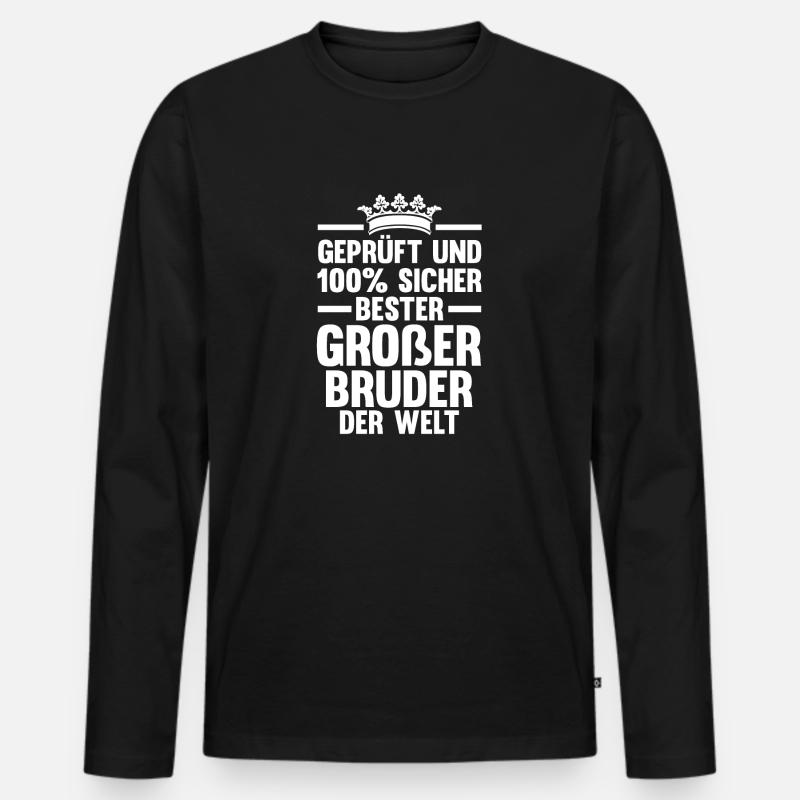 Bester Großer Bruder Der Welt - Männer Premium Bio Langarmshirt - Schwarz