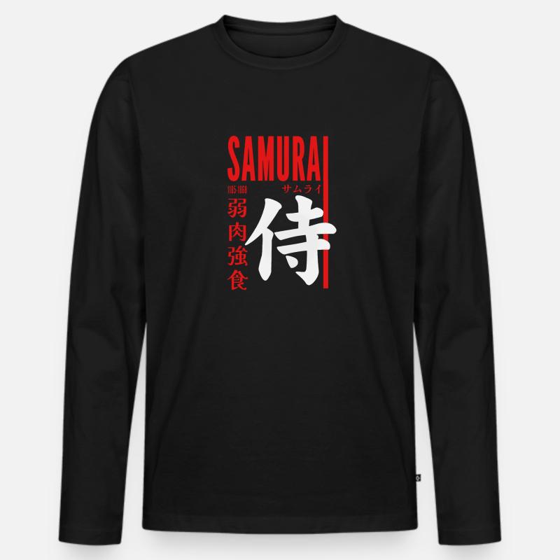 Samurai Master - Männer Premium Bio Langarmshirt - Schwarz