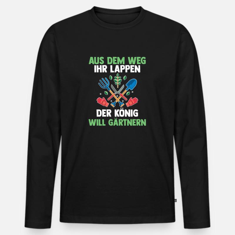 Hobbygärtner Garten Gärtner Gartenarbeit - Männer Premium Bio Langarmshirt - Schwarz