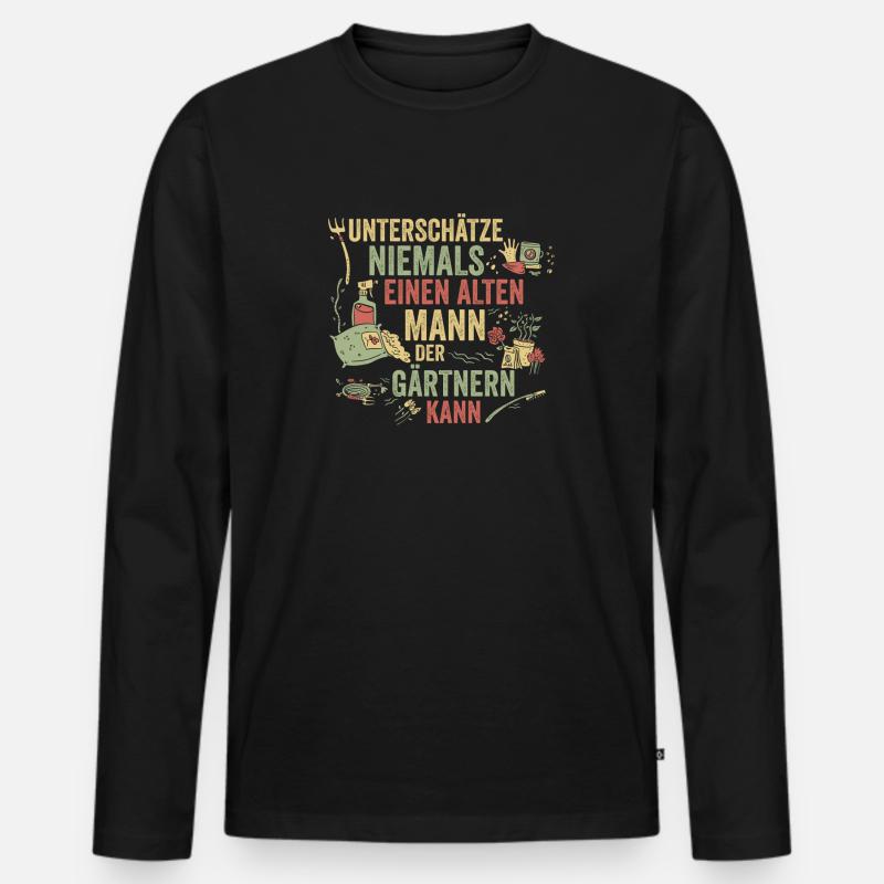 Hobbygärtner Garten Gärtner Gartenarbeit - Männer Premium Bio Langarmshirt - Schwarz