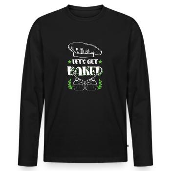Laissez-vous cuire au four - T-shirt manches longues Premium bio Homme - noir - Devant - Nico (187cm)