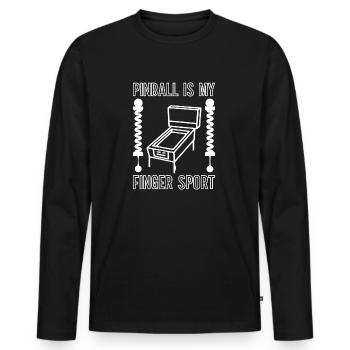 Pinball Machine Pinball Is My Finger Sport Gift - Men's Premium Organic Long Sleeve Shirt - black - Front - Nico (187cm)